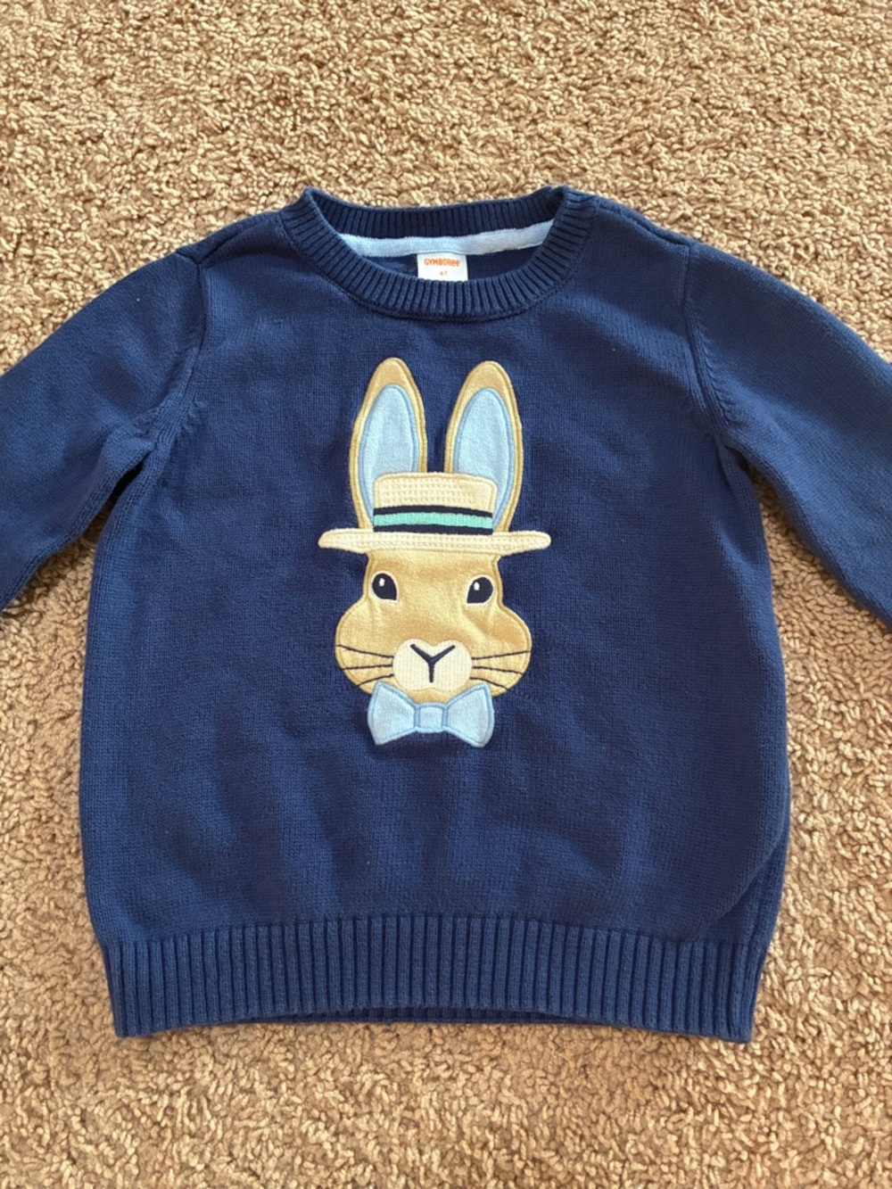 Gymboree Navy Sweater with Bunny Appliqué